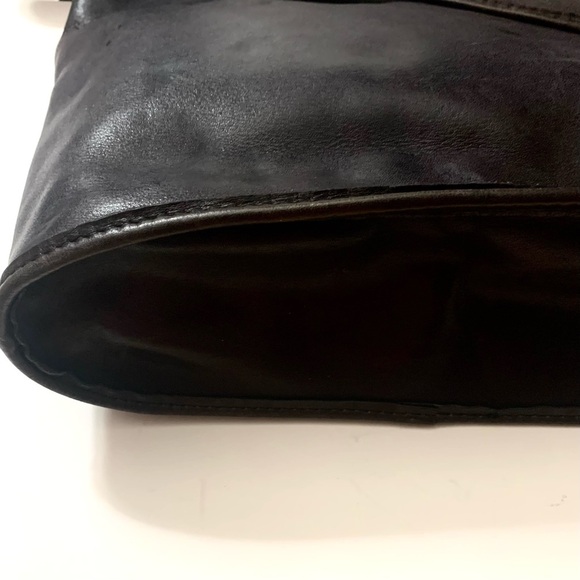 DISTRESSED LEATHER Handmade Crossbody Bag, Charcoal - Picture 4 of 8